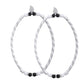 Jewels Nest Set of 2 Silver-Plated Black & White Beaded Anklets with Leaf Charm - Swadesiicart