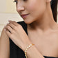 Jewels Nest Elegant Fancy Gold Bracelet with Heart-Shaped Links - Swadesiicart