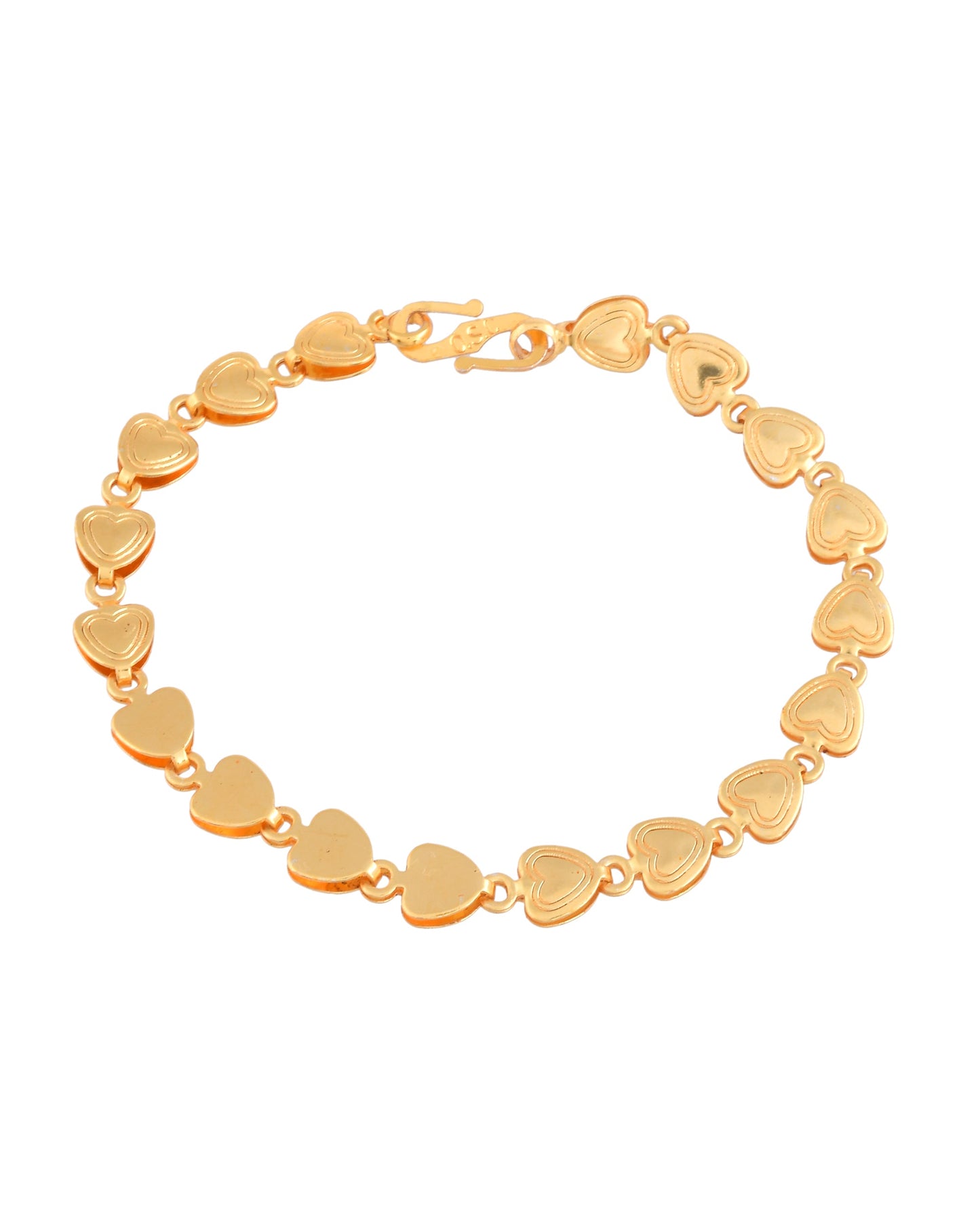 Jewels Nest Elegant Fancy Gold Bracelet with Heart-Shaped Links - Swadesiicart