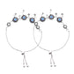 Jewels Nest Set of 2 Silver-Plated Stainless Steel Evil Eye & Stone-Studded Beaded Anklets - Swadesiicart