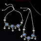 Jewels Nest Set of 2 Silver-Plated Stainless Steel Evil Eye & Stone-Studded Beaded Anklets - Swadesiicart