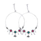 Jewels Nest Set of 2 Silver-Plated Artificial Stone Beaded Anklets with Multi-Colored Accents - Swadesiicart
