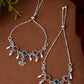 Jewels Nest Set of 2 Silver-Plated Artificial Stone Beaded Anklets with Multi-Colored Accents - Swadesiicart