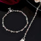 Jewels Nest Stainless Steel Silver-Tone Anklets with Leaf and Pearl Detailing - Swadesiicart