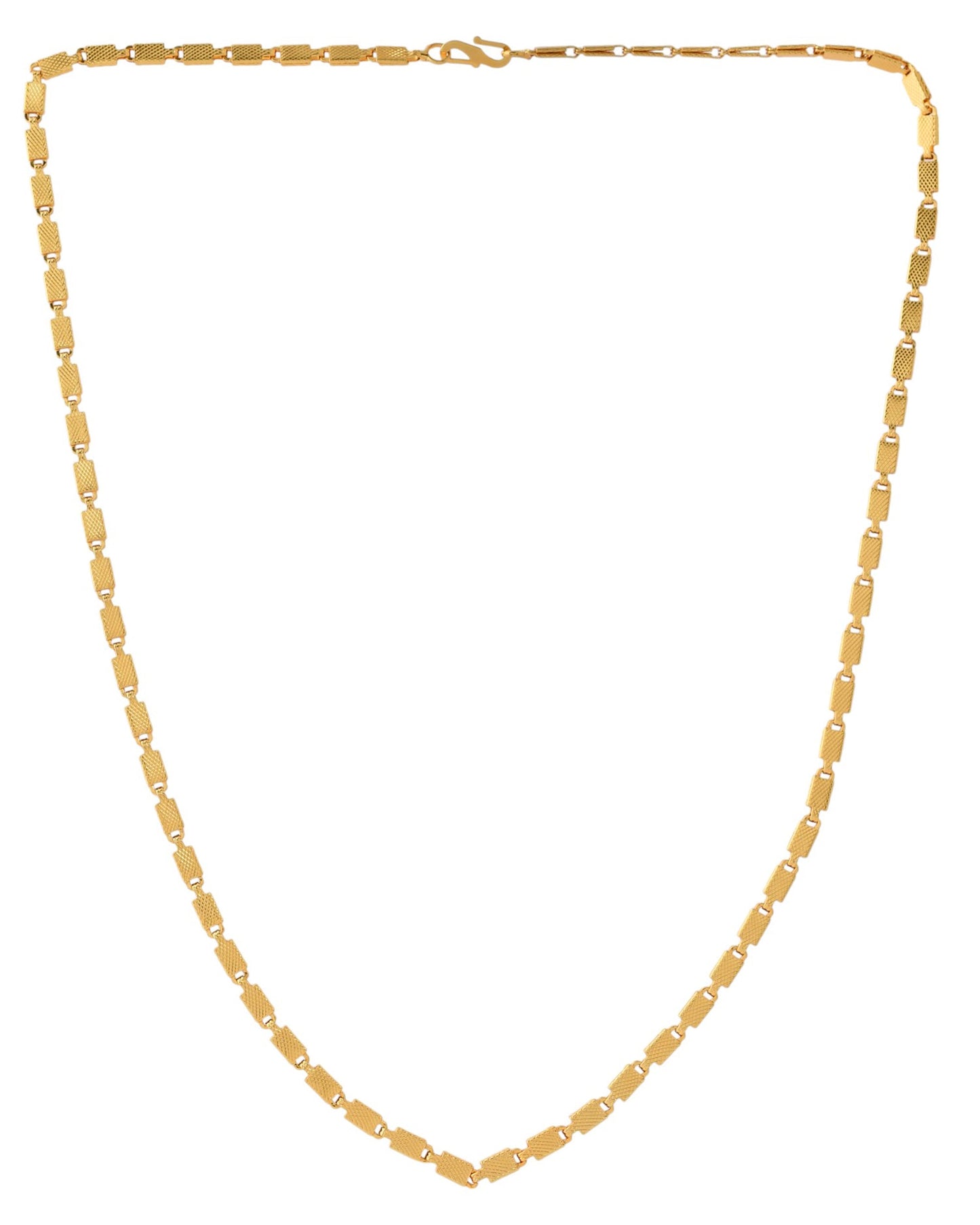 Jewels Nest Men Gold-Polished Stainless Steel Self Design Biscuit Chain | Swadesiicart