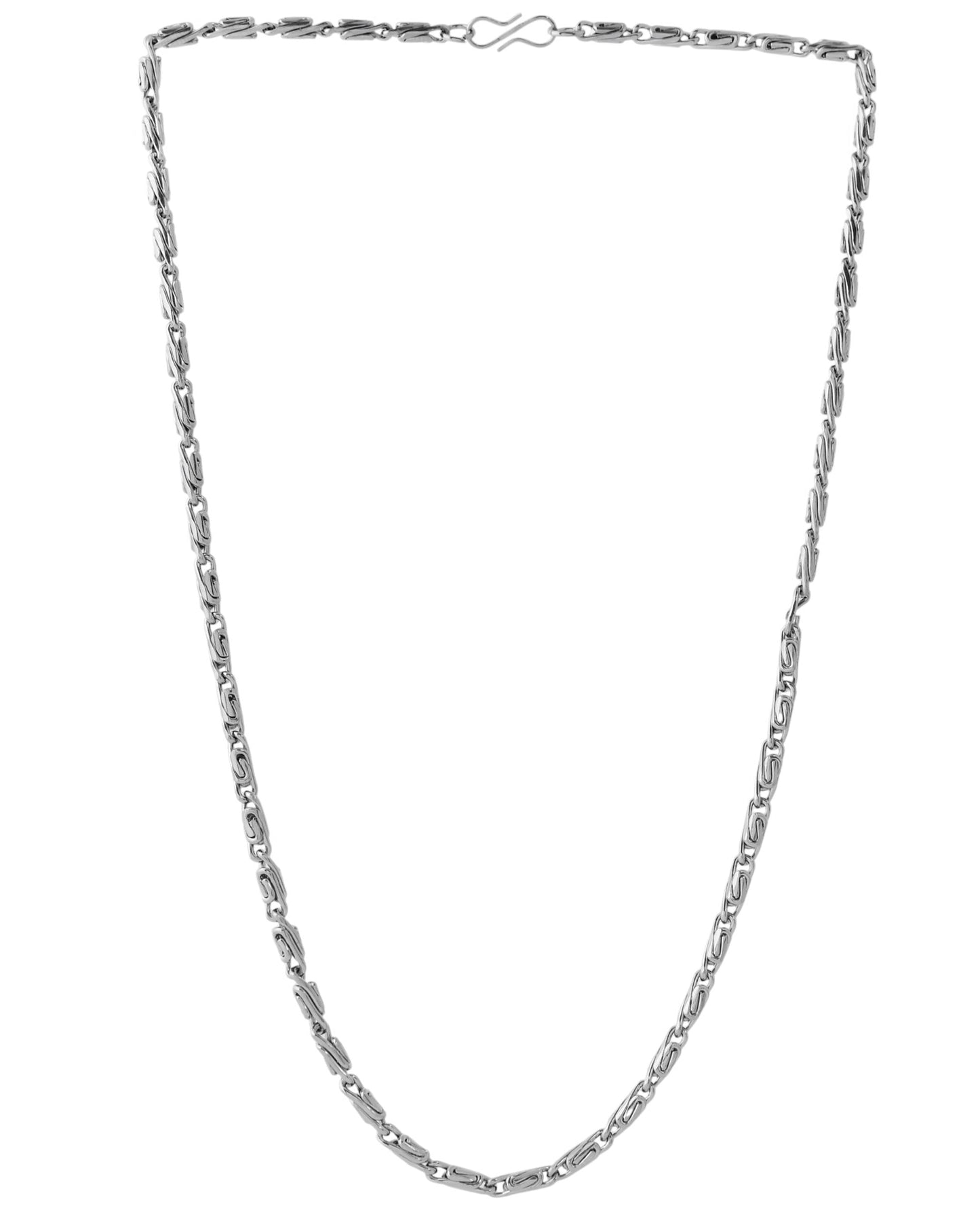 Jewels Nest Men's Silver-Tone Stainless Steel Self-Design Link Chain | Swadesiicart