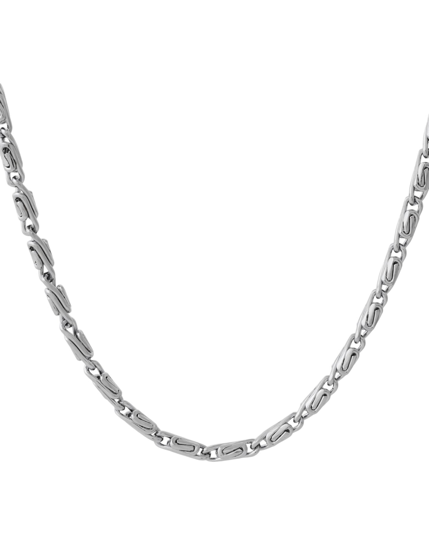 Jewels Nest Men's Silver-Tone Stainless Steel Self-Design Link Chain | Swadesiicart