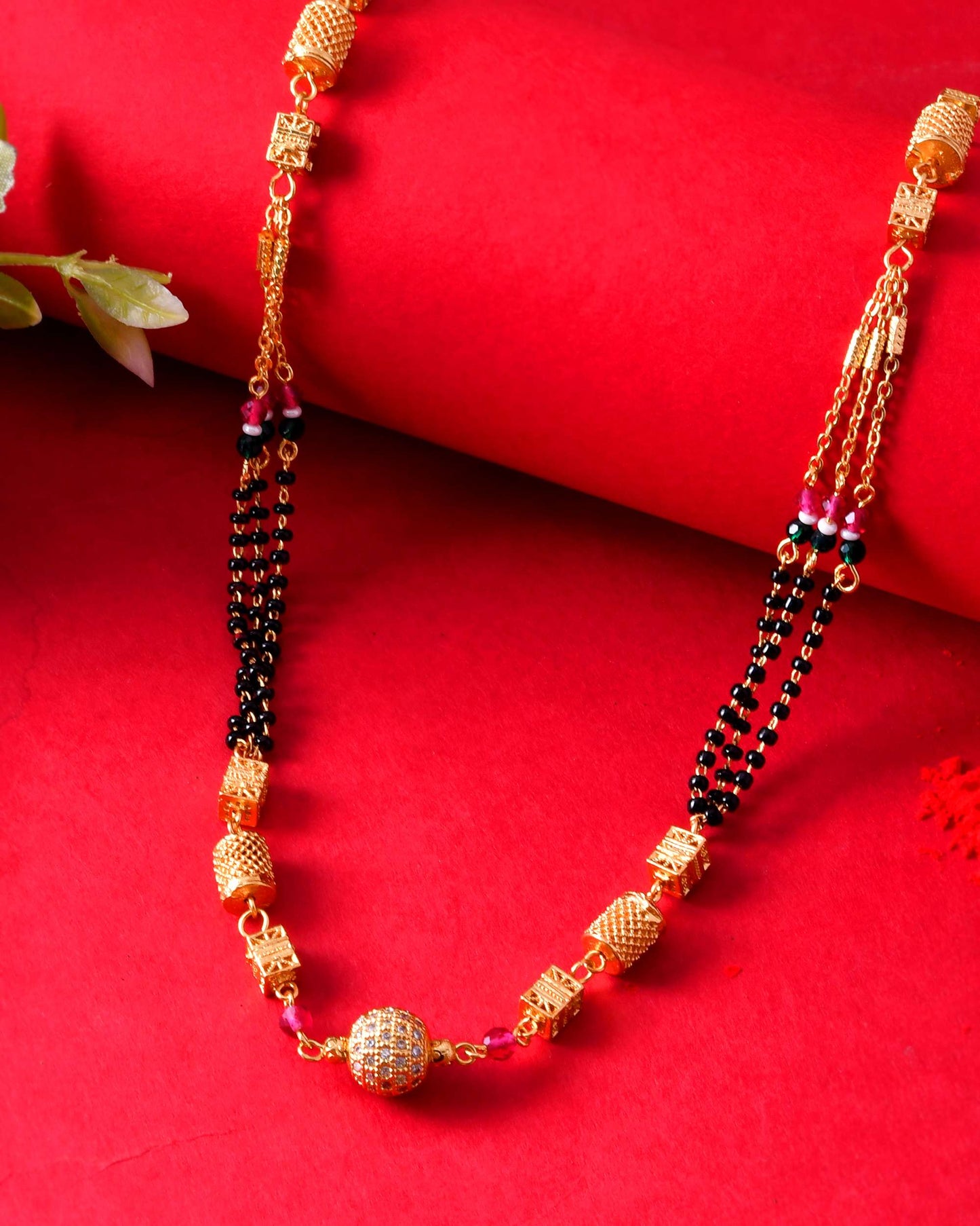 Jewels Nest Heavy Look Mangalsutra with Designer Pendant and Multi Bead Chains - Swadesiicart