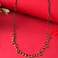 Jewels Nest Elegant Black Beads Mangalsutra with Green & Red Stone Drops – Silver Finish - Swadesiicart