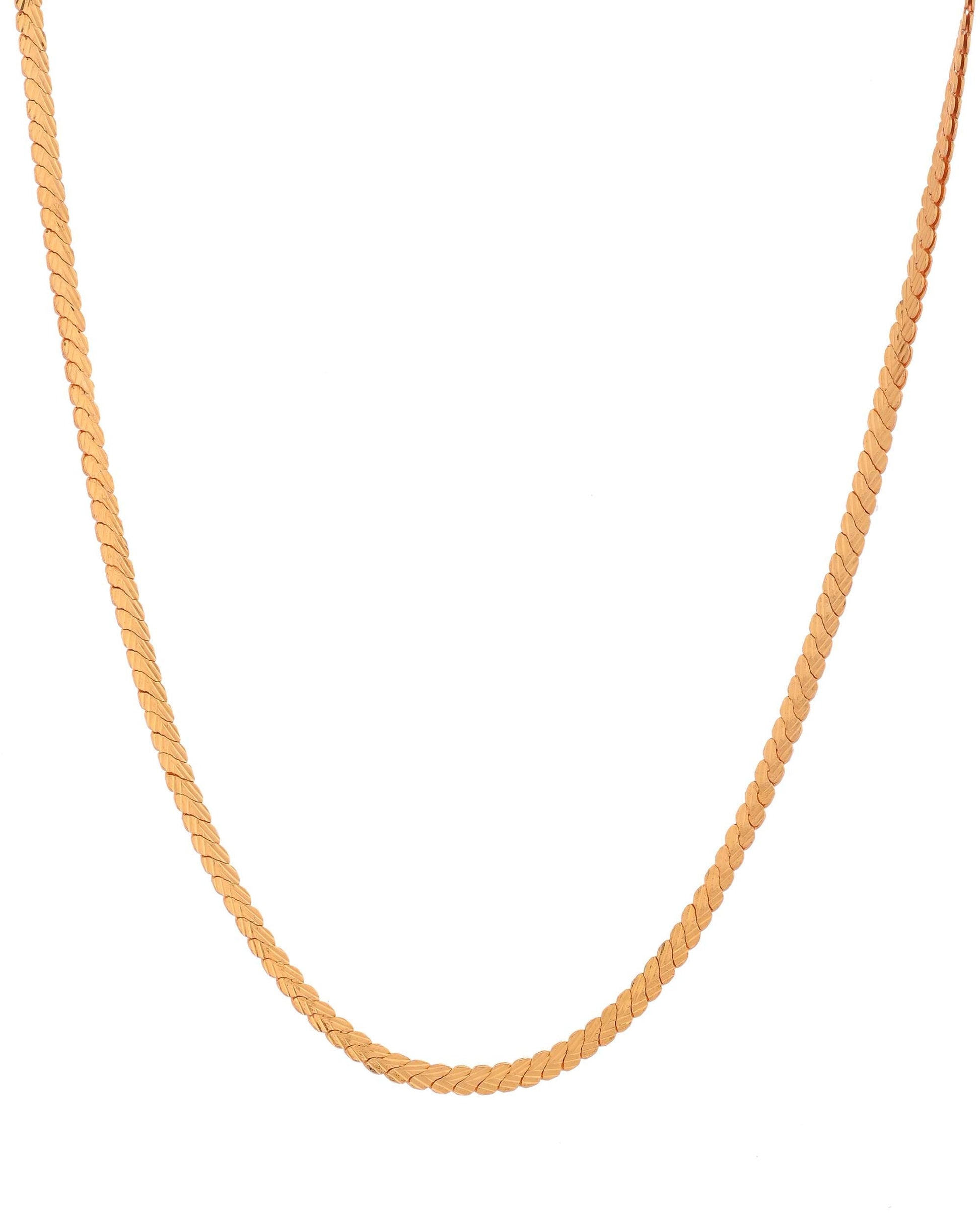 Jewels Nest Lightweight Gold-Toned Flat Chain for Everyday Style - Swadesiicart