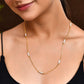 Jewels Nest Dual-Tone Cylinder Beads Gold Chain - Swadesiicart