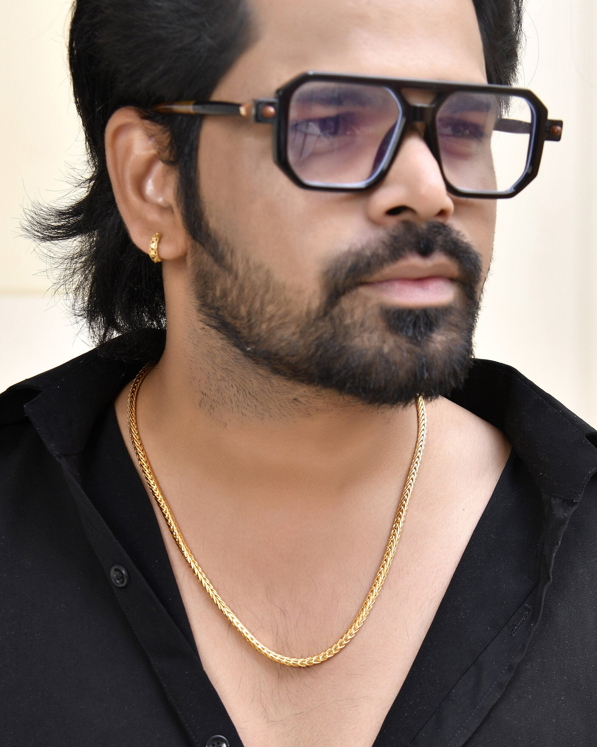 Jewels Nest Men’s Gold-Polished Stainless Steel Snake Chain | Swadesiicart