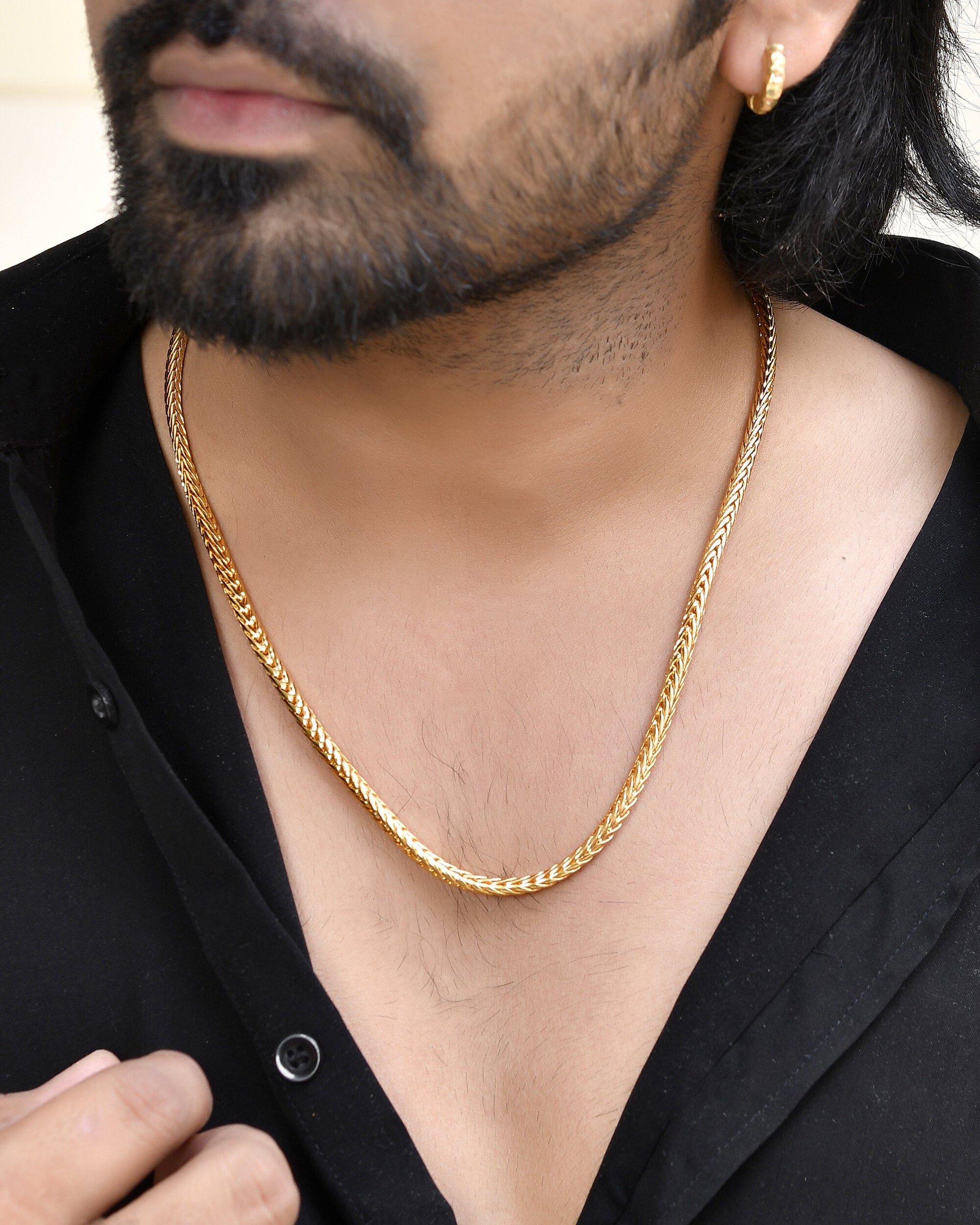 Jewels Nest Men’s Gold-Polished Stainless Steel Snake Chain | Swadesiicart