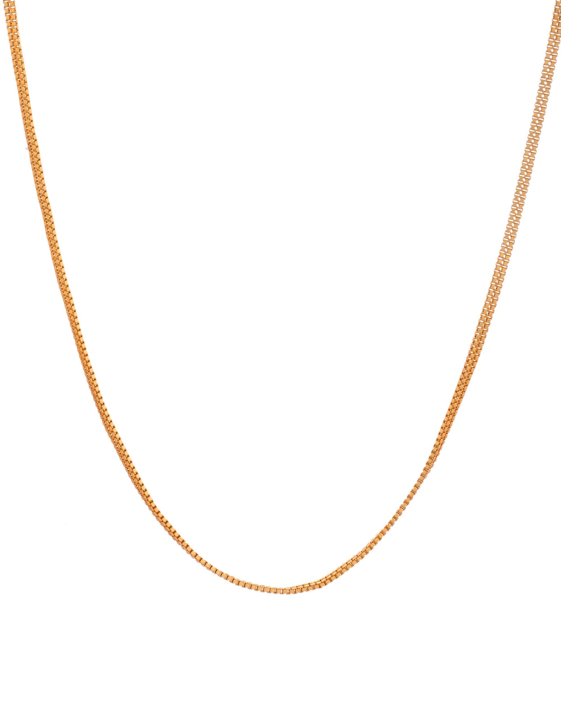 Jewels Nest Minimalist High-Gloss Gold Chain - Swadesiicart