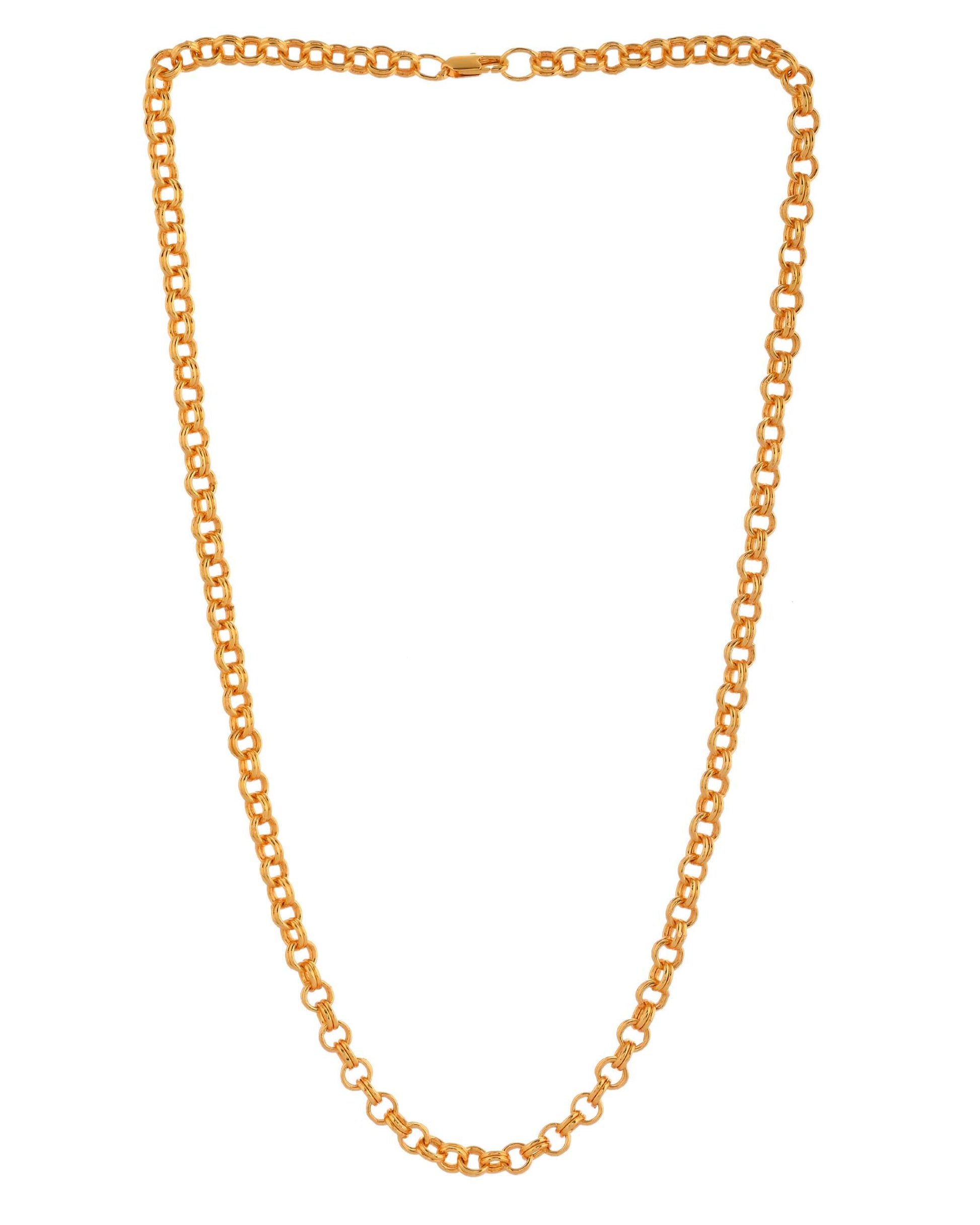 Jewels Nest Golden Rope-Link Chain for Men & Women – Trendy & Timeless - Swadesiicart