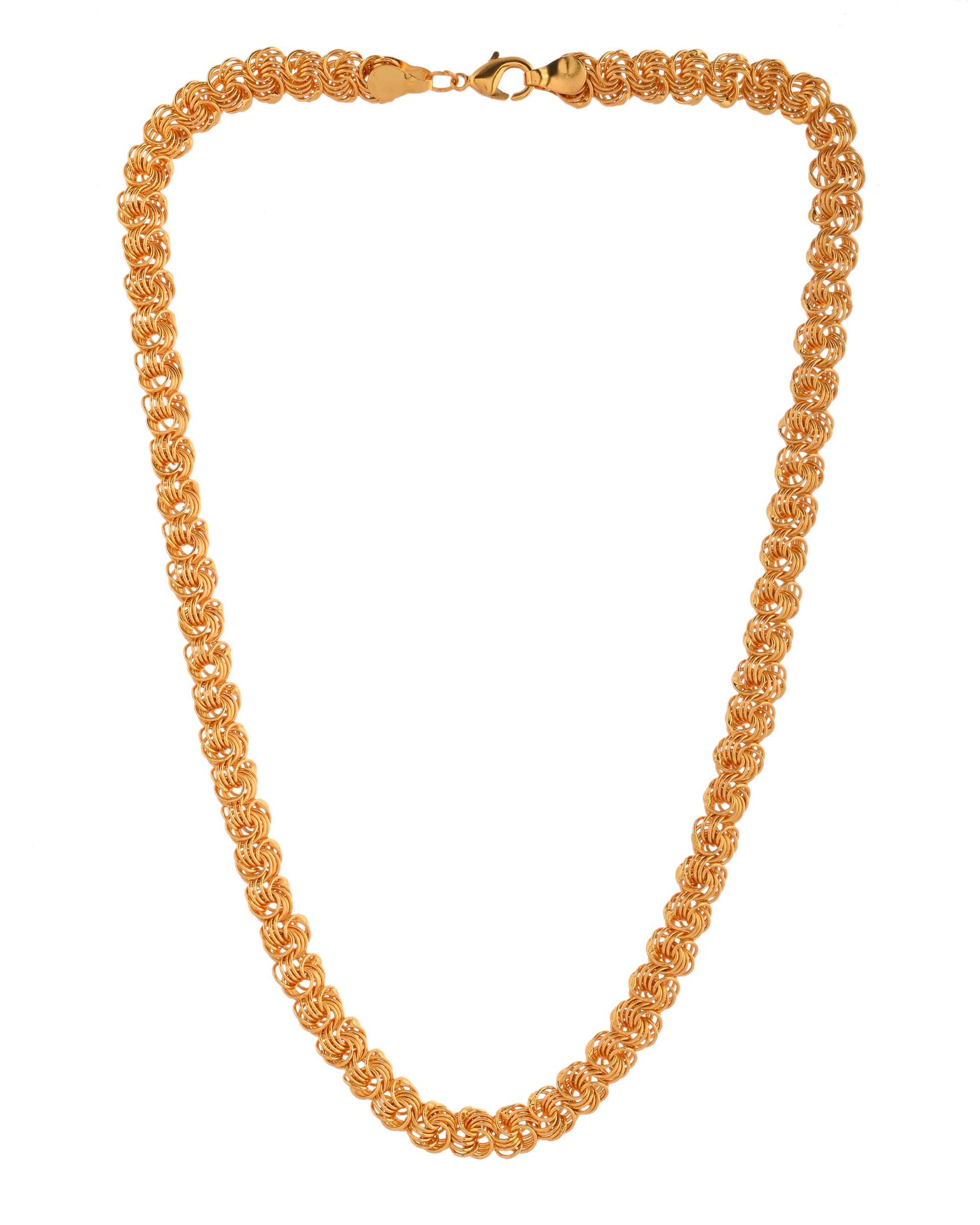 Jewels Nest Designer Spiral Knot Gold Chain – Heavy & Elegant - Swadesiicart
