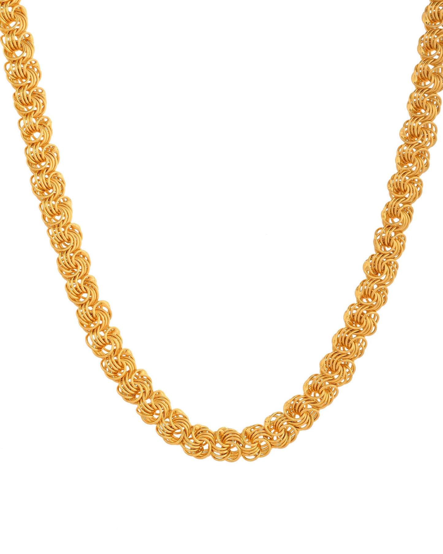 Jewels Nest Designer Spiral Knot Gold Chain – Heavy & Elegant - Swadesiicart