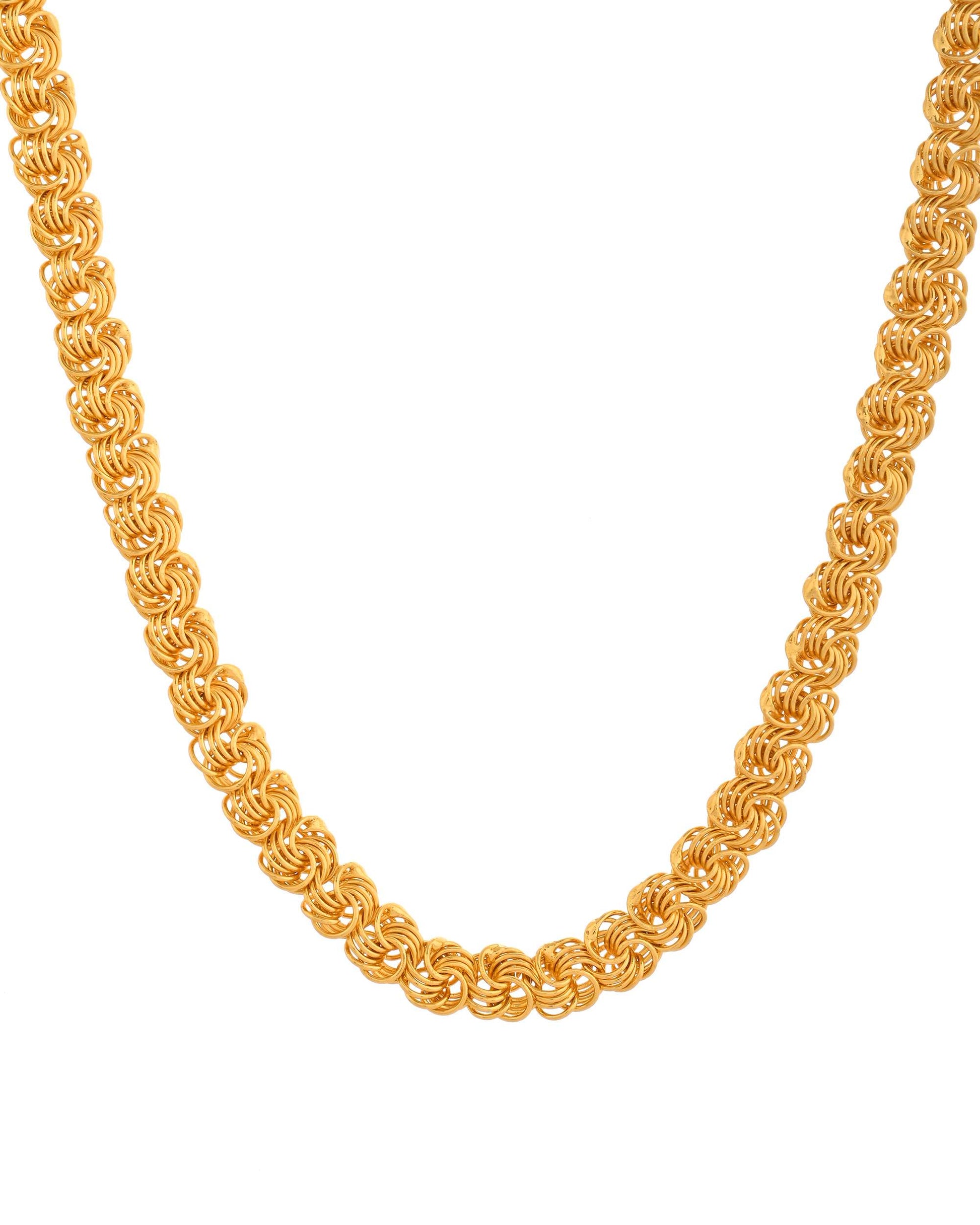 Jewels Nest Designer Spiral Knot Gold Chain – Heavy & Elegant - Swadesiicart