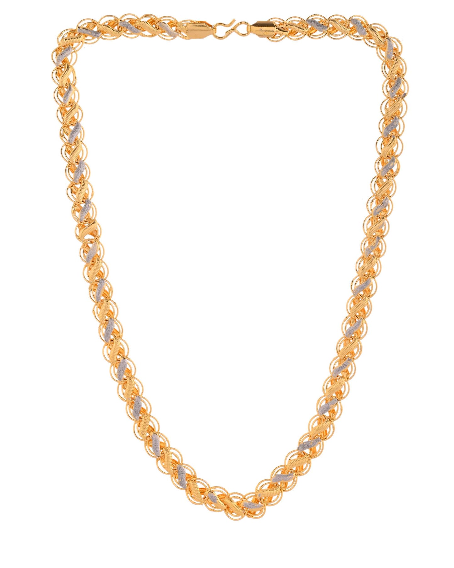 Jewels Nest Dual-Tone Twisted Gold Chain – Bold and Elegant - Swadesiicart