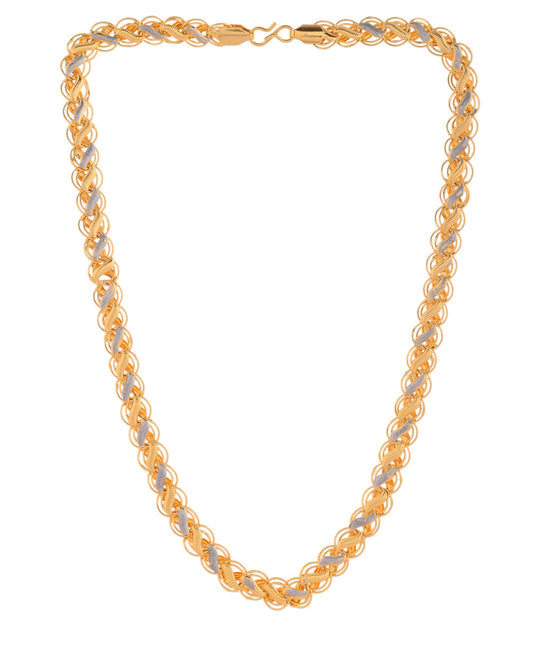 Jewels Nest Dual-Tone Twisted Gold Chain – Bold and Elegant - Swadesiicart