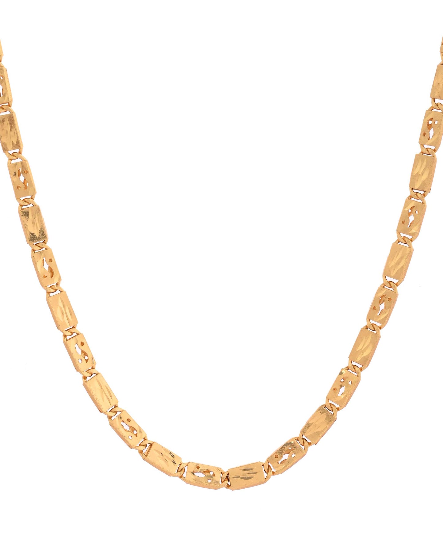Jewels Nest Golden Geometric Link Chain for Men & Women – Classy Look - Swadesiicart