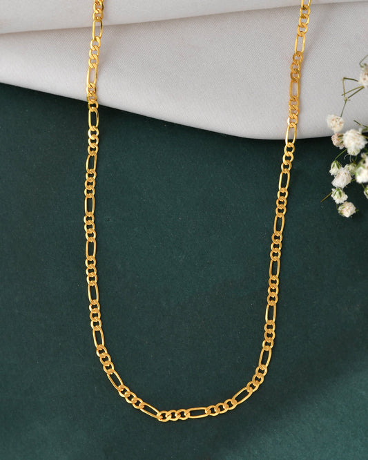 Jewels Nest Men’s Gold-Polished Stainless Steel Figaro Chain | Swadesiicart