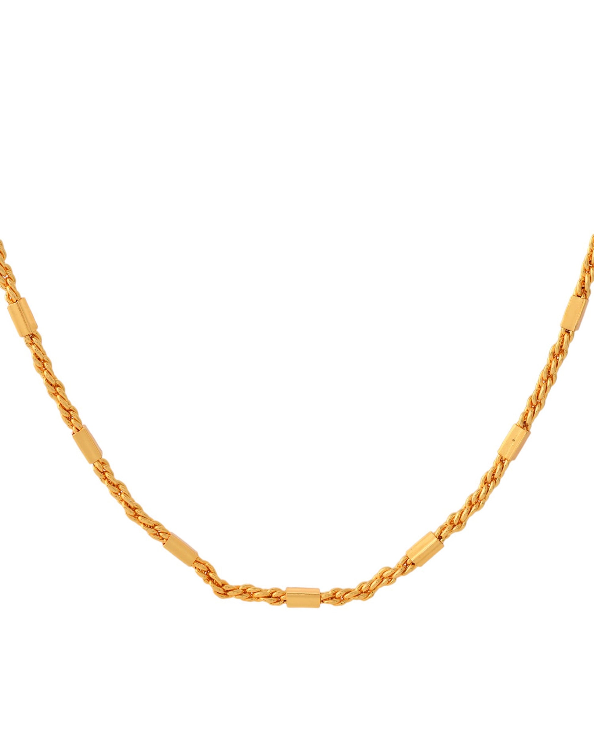 Jewels Nest Men’s Gold-Polished Stainless Steel Rascha Pipe Chain | Swadesiicart