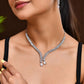 Jewels Nest Silver-Plated American Diamond Necklace Set with Teardrop CZ Stones - Swadesiicart