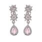 Jewels Nest Floral Design American Diamond Necklace Set with Pink Stone Drops - Swadesiicart