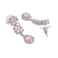 Jewels Nest Floral Design American Diamond Necklace Set with Pink Stone Drops - Swadesiicart