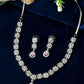 Jewels Nest Floral Design American Diamond Necklace Set with Pink Stone Drops - Swadesiicart