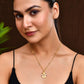 Jewels Nest Traditional Gold-Tone Pendant Chain with Ruby Accents - Swadesiicart