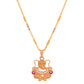 Jewels Nest Traditional Gold-Tone Pendant Chain with Ruby Accents - Swadesiicart