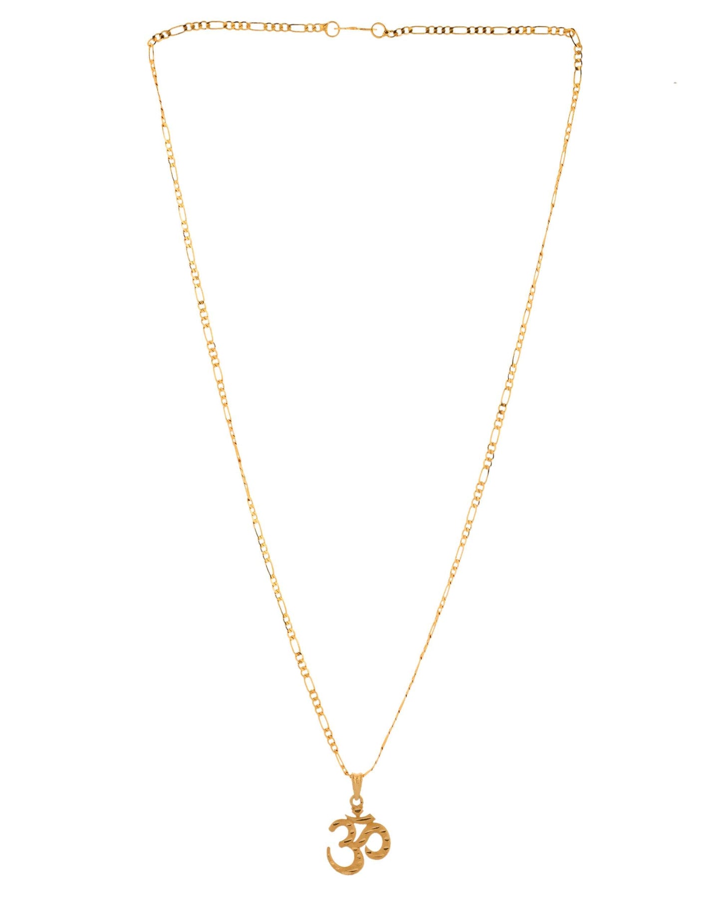Jewels Nest Gold-Toned Om Pendant Chain for Men & Women | Devotional Lord Shiva Jewelry - Swadesiicart
