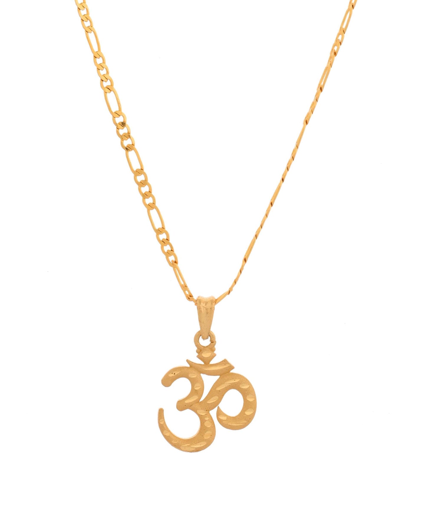 Jewels Nest Gold-Toned Om Pendant Chain for Men & Women | Devotional Lord Shiva Jewelry - Swadesiicart