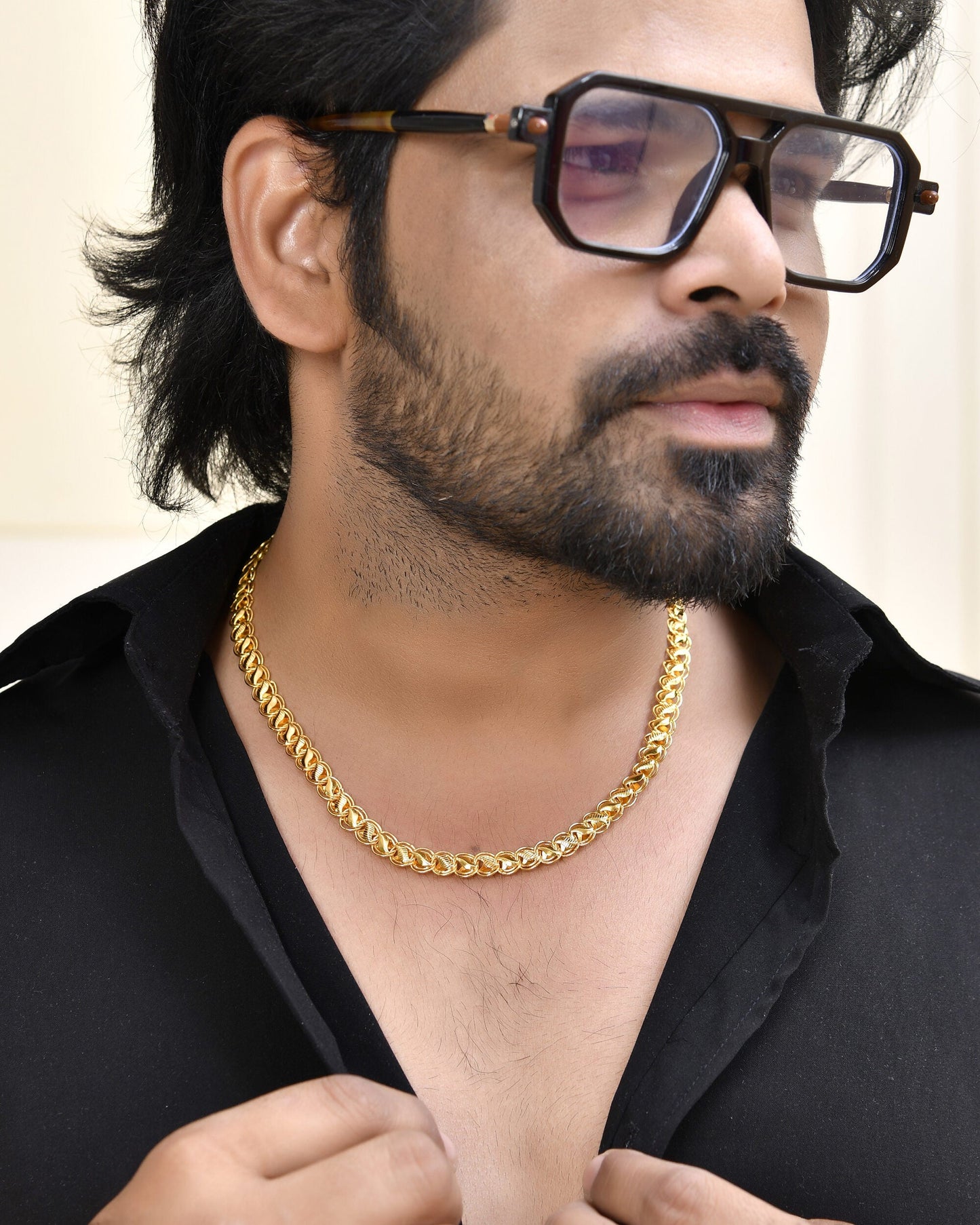 Jewels Nest Elegant Gold-Polished Lotus Link Chain – Premium Brass Jewelry Chain | Swadesiicart