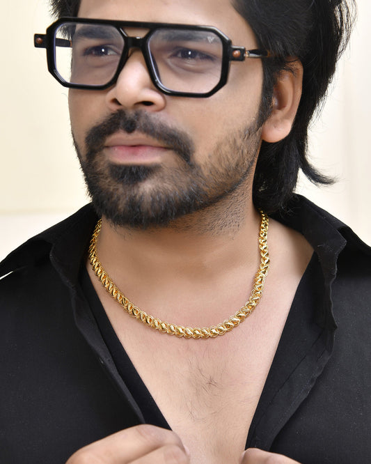 Jewels Nest Elegant Gold-Polished Lotus Link Chain – Premium Brass Jewelry Chain | Swadesiicart