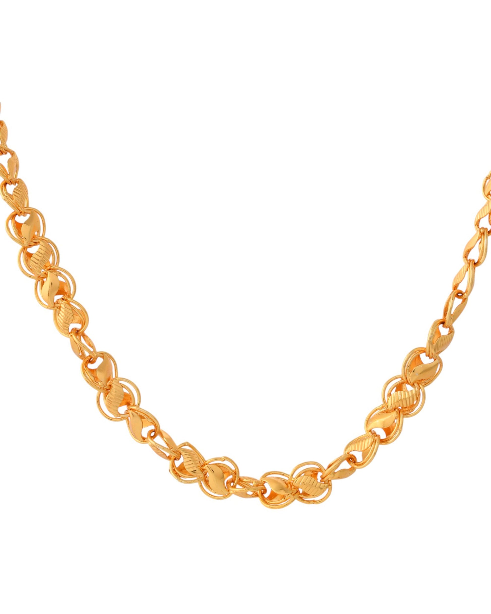 Jewels Nest Elegant Gold-Polished Lotus Link Chain – Premium Brass Jewelry Chain | Swadesiicart