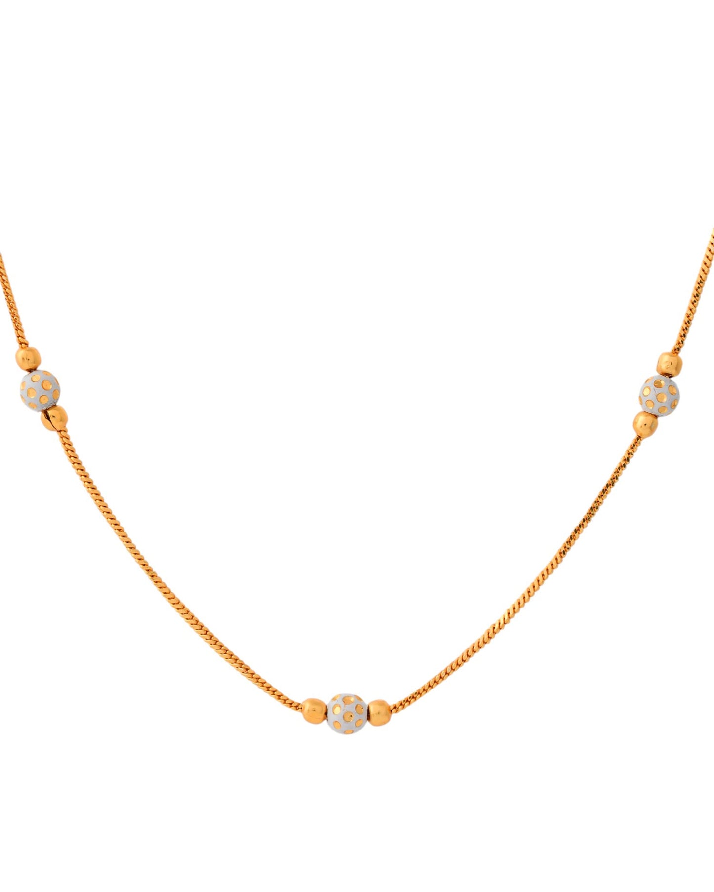 Jewels Nest Elegant Gold-Polished Beaded Chain – Premium Brass Designer Jewelry | Swadesiicart
