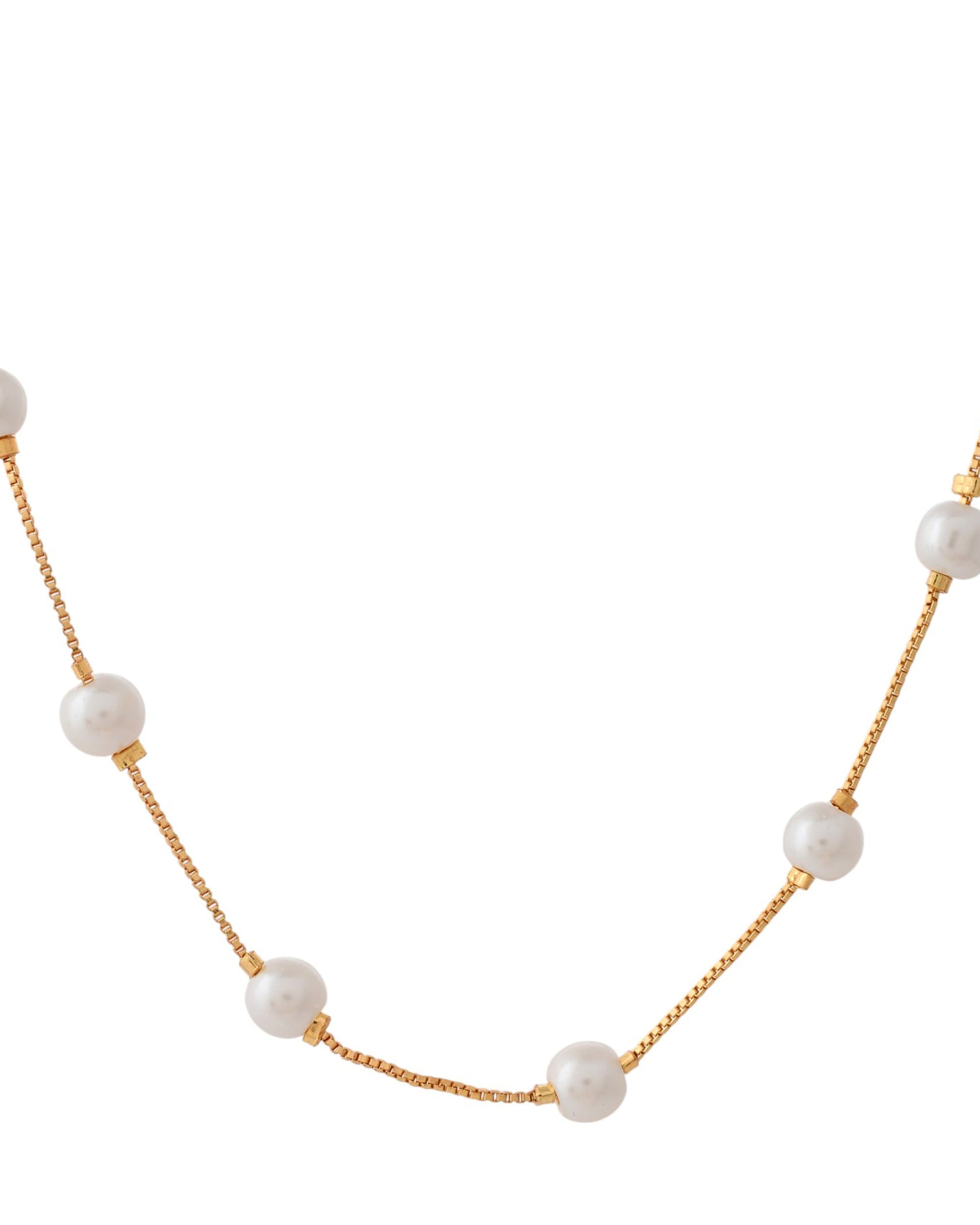 Jewels Nest Elegant Gold-Polished Pearl Chain Necklace – Timeless & Classic | Swadesiicart