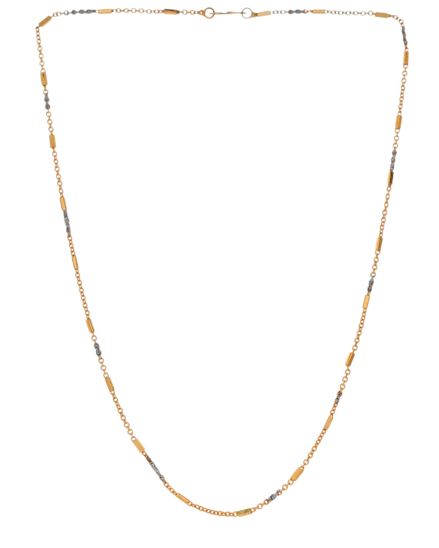 Jewels Nest Elegant Gold-Tone Dual-Tone Textured Chain for Men & Women | Swadesiicart