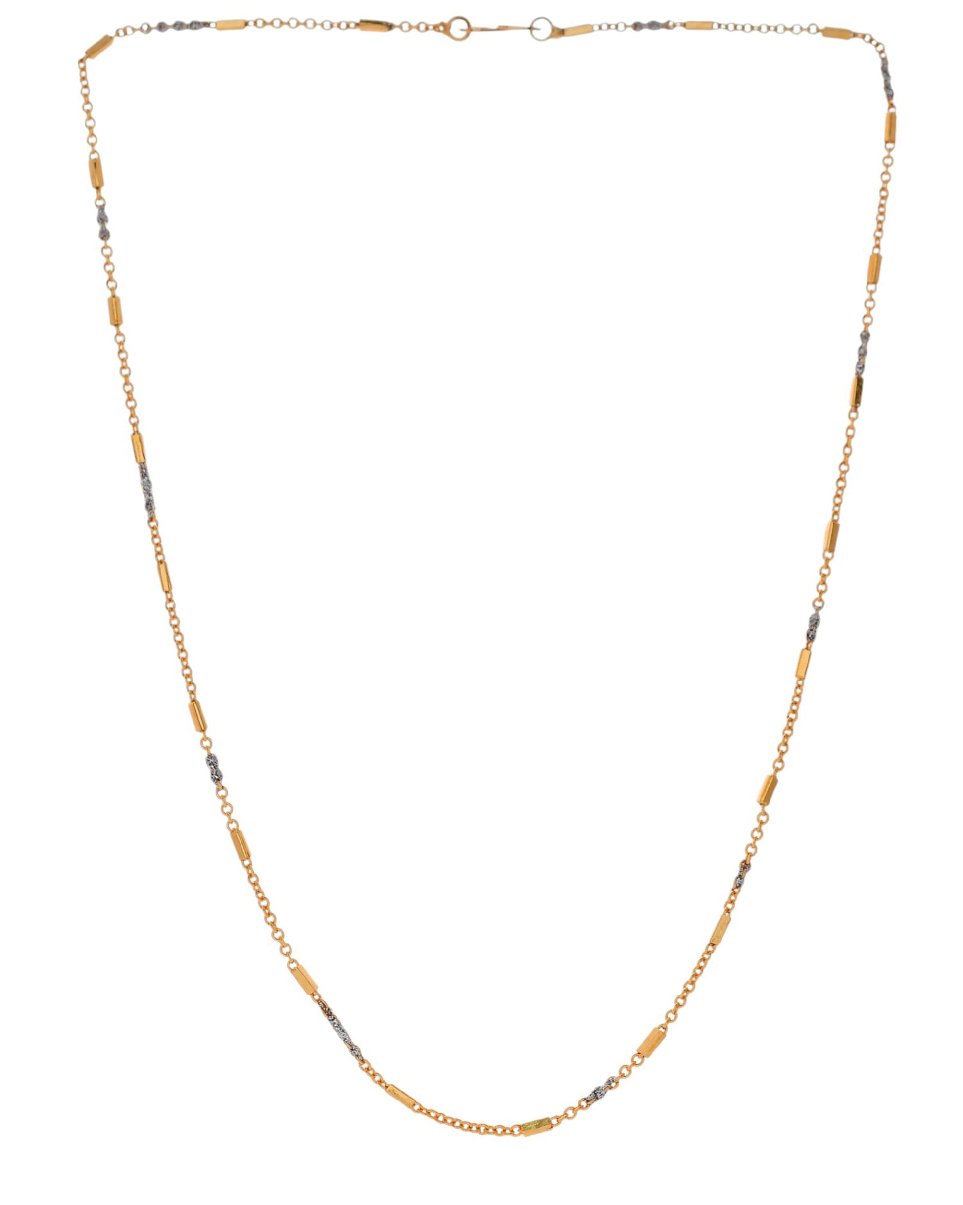 Jewels Nest Elegant Gold-Tone Dual-Tone Textured Chain for Men & Women | Swadesiicart