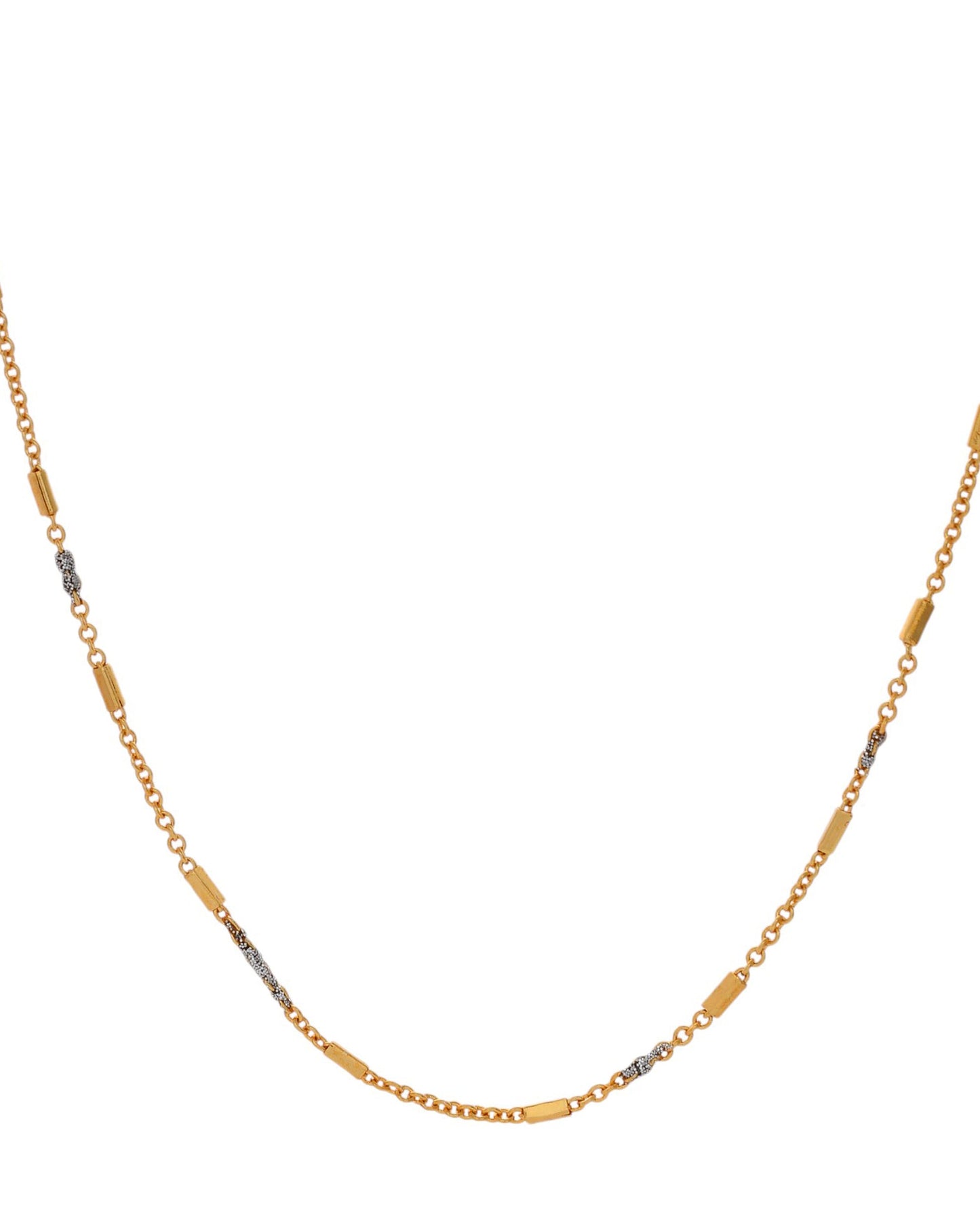 Jewels Nest Elegant Gold-Tone Dual-Tone Textured Chain for Men & Women | Swadesiicart