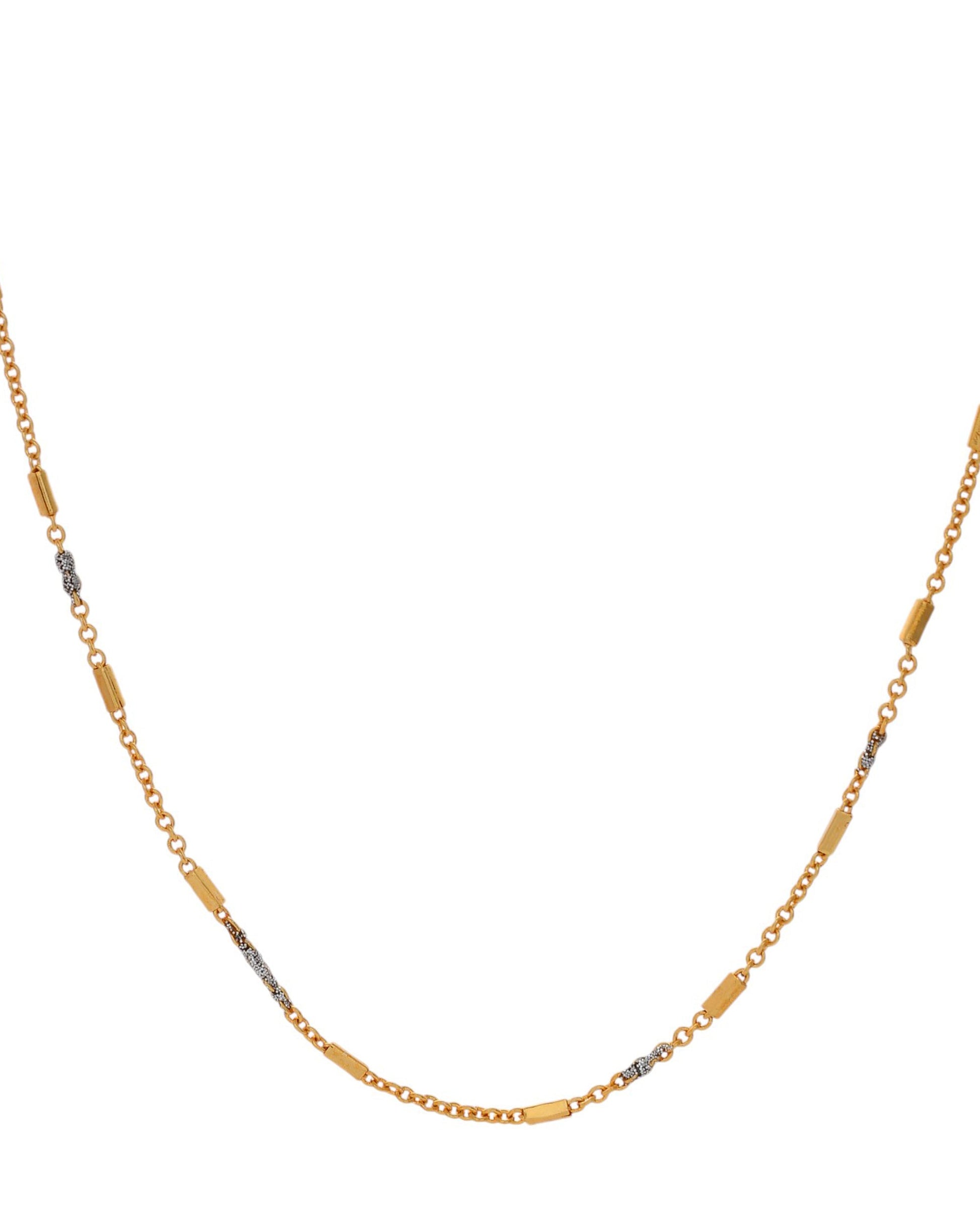 Jewels Nest Elegant Gold-Tone Dual-Tone Textured Chain for Men & Women | Swadesiicart