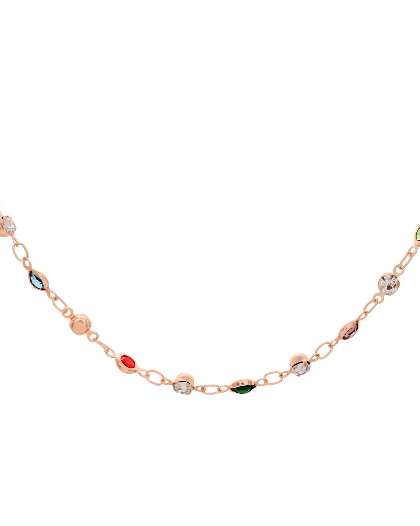 Jewels Nest Exquisite Gold-Tone Multi-Stone Embellished Chain for Men & Women | Swadesiicart