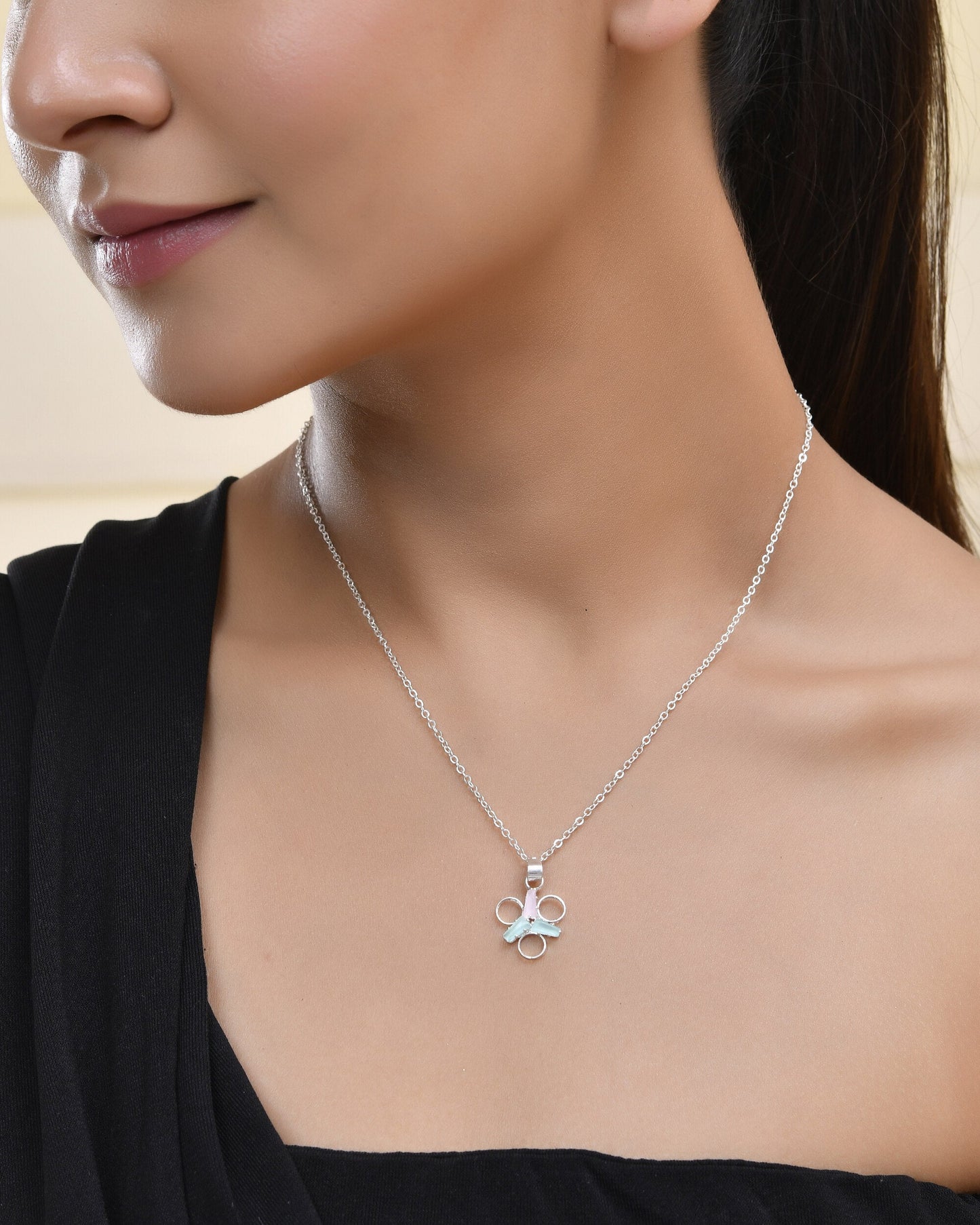 Jewels Nest Elegant Silver-Tone Butterfly Pendant Chain for Women & Girls | Swadesiicart