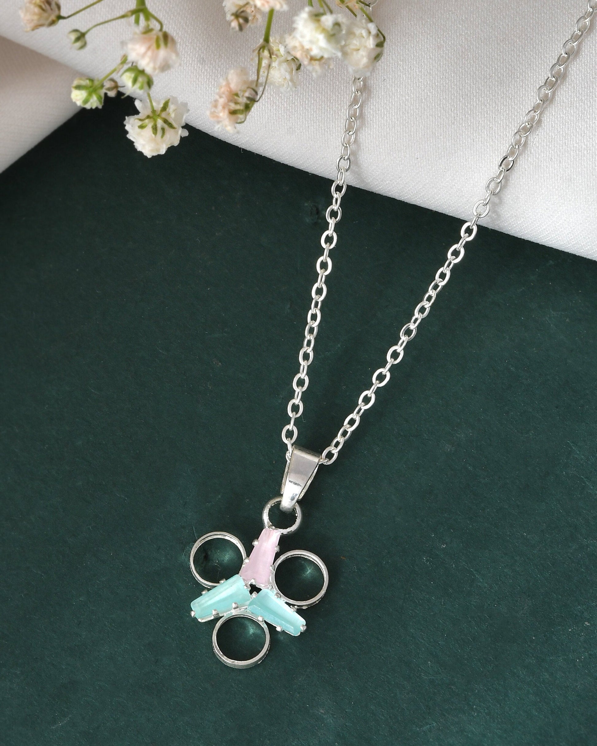 Jewels Nest Elegant Silver-Tone Butterfly Pendant Chain for Women & Girls | Swadesiicart