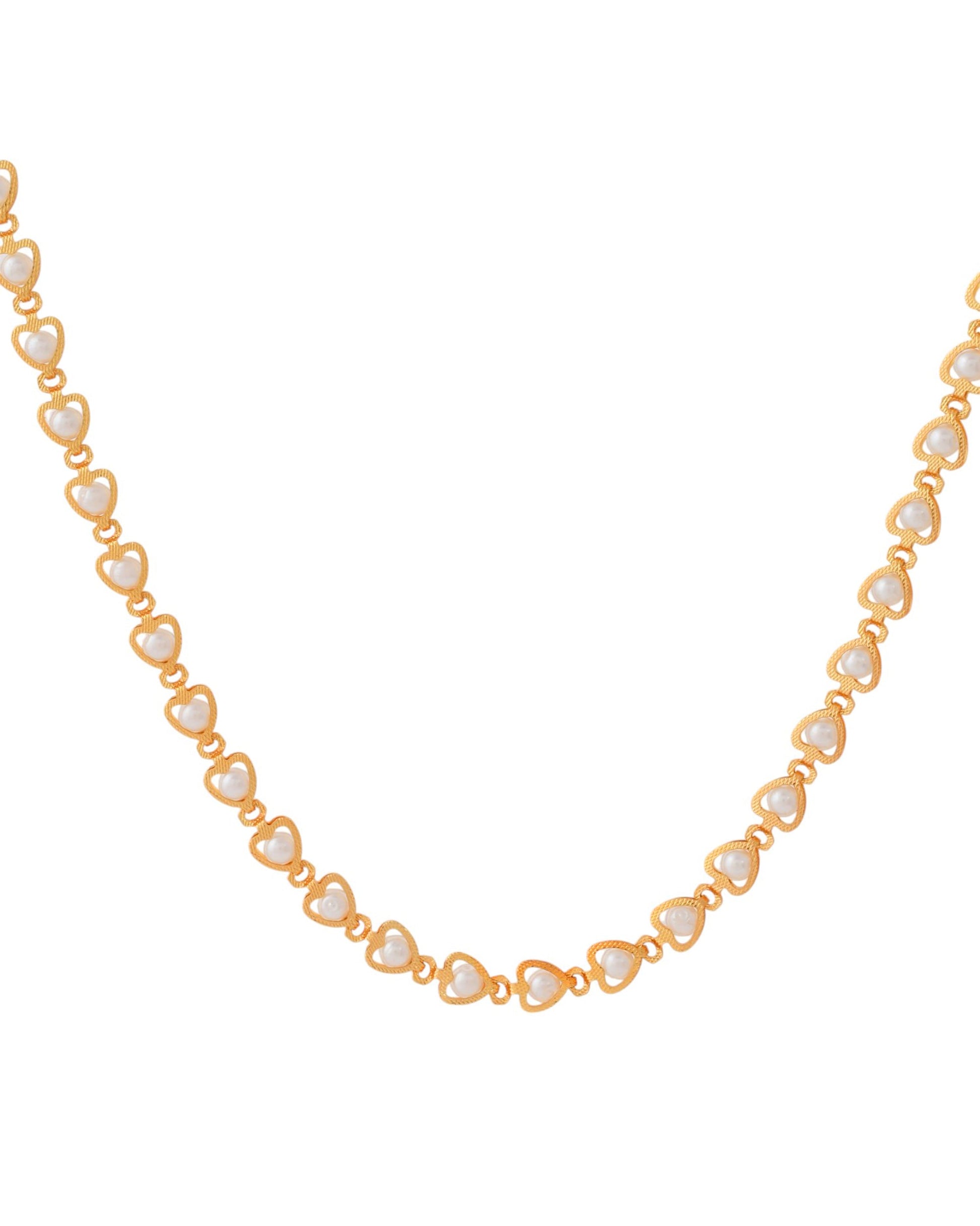 Jewels Nest Elegant Gold-Polished Pearl Chain for Women & Girls – Traditional Jewelry | Swadesiicart