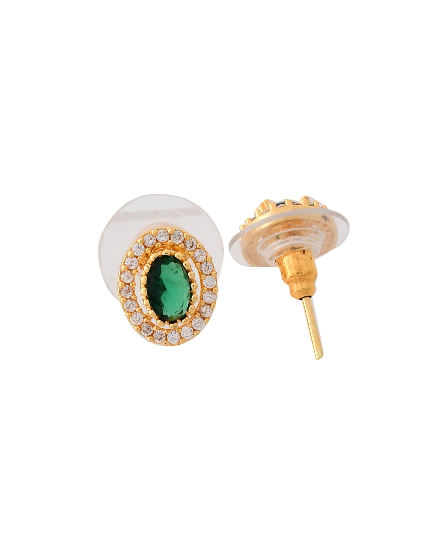 Jewels Nest Elegant Gold-Polished Green Stone Earring & Pendant Set – Royal Jewelry for Women | Swadesiicart