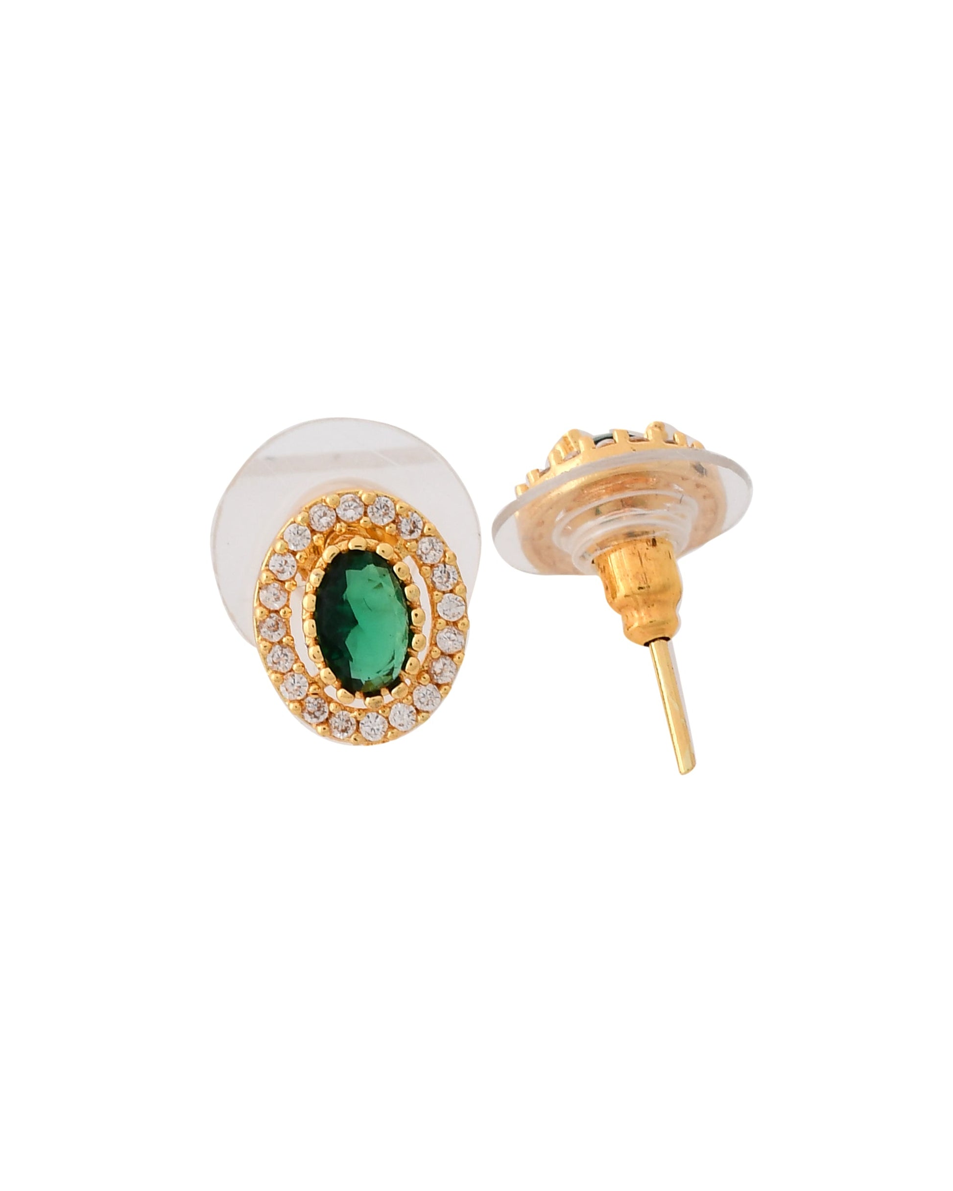Jewels Nest Elegant Gold-Polished Green Stone Earring & Pendant Set – Royal Jewelry for Women | Swadesiicart